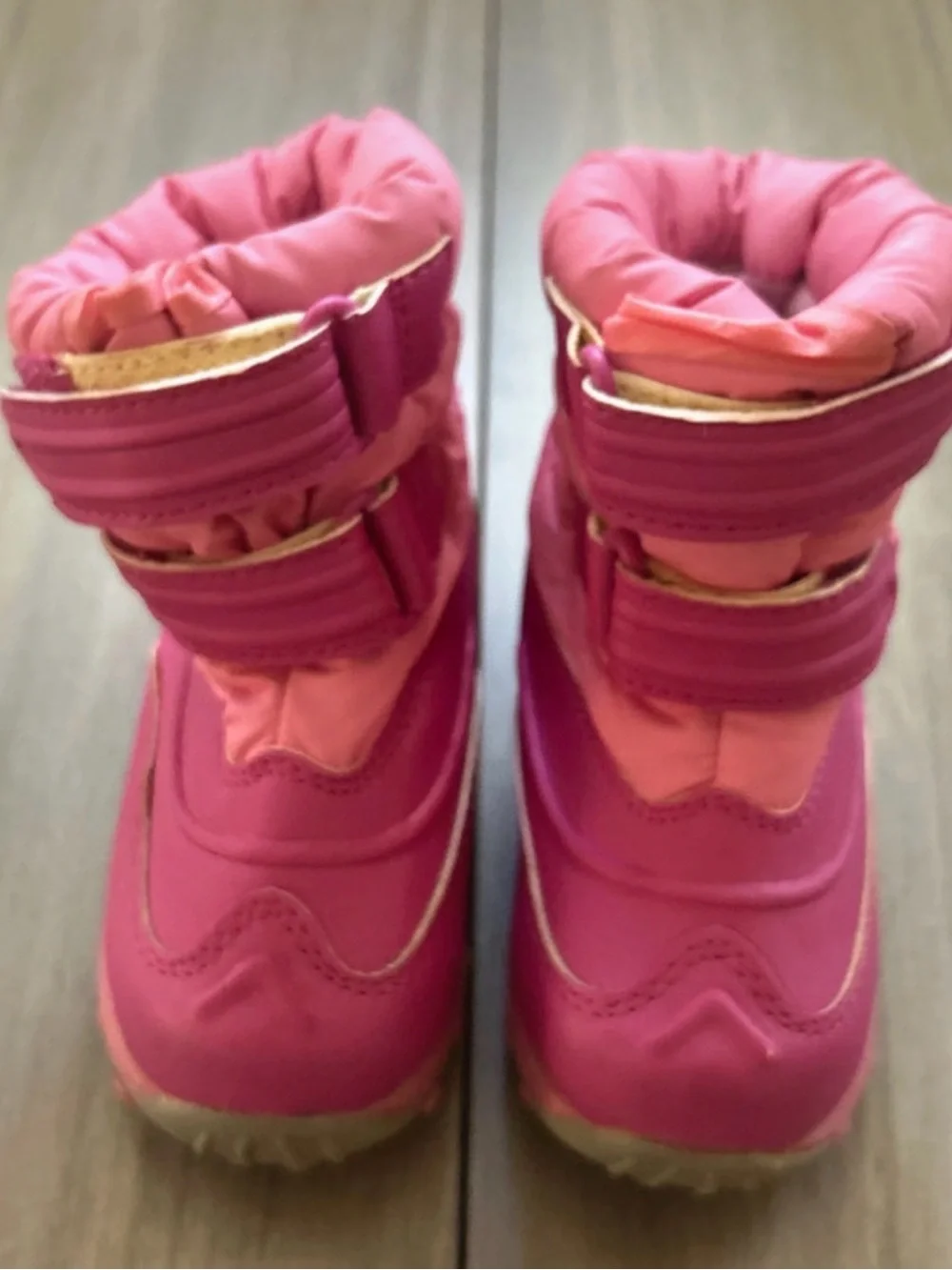 Toddler L.L. Bean Pink Insulated winter Snow Boots Straps size 6
